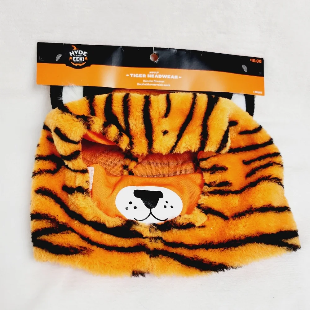 Hide And Eek Adult Tiger Headwear Halloween Costume - Picture 1 of 4